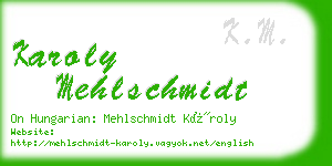 karoly mehlschmidt business card